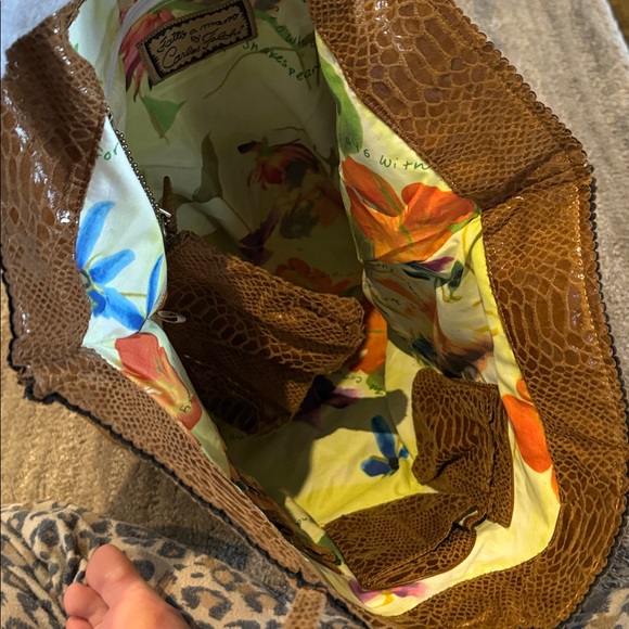 Carlos Falchi Vegan Python Tote Bag - Picture 6 of 6